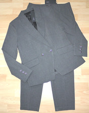 ZERO Hosenanzug Gr.42 grau Metallknopf Blazer Hose Set ++Neu++