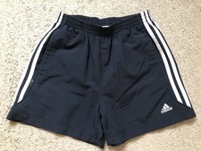 adidas Turnhose blau Baumwolle Sweat Hose Junge Größe 152 mit Seitentaschen