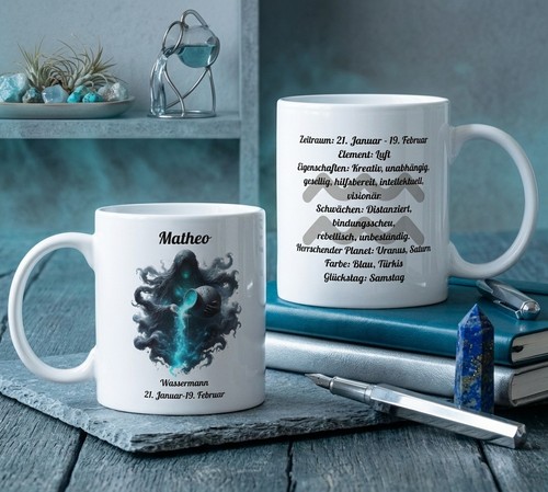Sternzeichen wassermann tasse - sternzeichen,