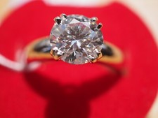 Silber Ring mit Moissanit - Diamant  2,1 ct. Größe =17,5 mm