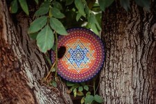 Heilende vegane Trommel "Sri Chakra" 16" und 20", Schamanen-Handtrommel mit...