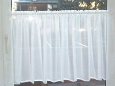 Scheibengardine Weiß H 90cm Breite wählbar Gardine Scheibengardinen ohne Muster