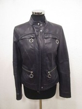 Orwell Lederjacke Biker Style kl.Stehkragen Taschen dunkelblau Gr.34 (R81-19)