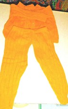 Baby-Anzug, BABY-Strick-Zweiteiler Gr. 80 in gelb Jäckchen, Hose ,handarbeit