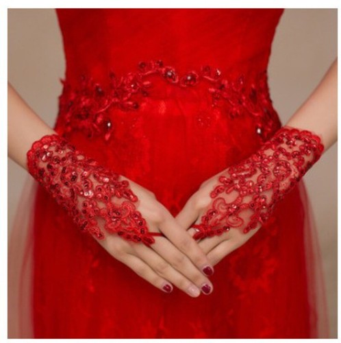 Red brauthandschuhe hochzeit - red,