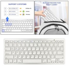 Portable Silver Mini Thai 78 Tasten Wireless Bluetooth Tastatur Für Tablet PC
