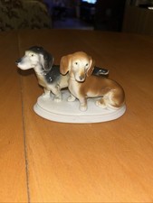 Porzellanfigur Gräfenthal Carl Scheidig Dackel Hunde *Vitrinenstück, defekt,
