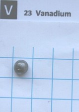 Lichtbogengeschmolzene Vanadium Metall 99,93% 1 Gramm Metal Element 23