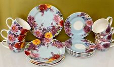 18 tlg. Kaffeeservice bunte Blumen  NEU Geschirr aus Porzellan