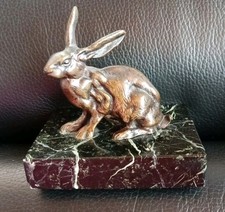 Statue Feldhasen,Bronze, Marmorsockel, nach P.J.Mene (?)