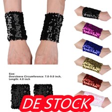 DE Damen Pailletten Armstulpen
