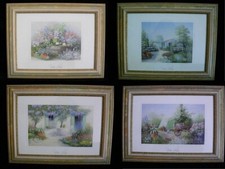 4 verglaste Bilder (Kunstdruck) von Peter Motz - Gerahmt -