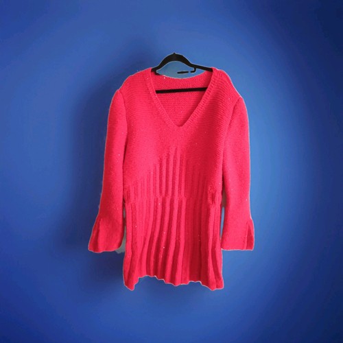 Rotes strickkleid ausschnitt - rotes, v-ausschnitt