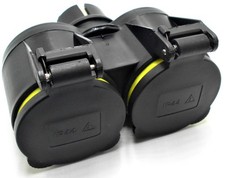 2-fach Steckdosenadapter mit Deckel Mehrfachstecker Doppelstecker Adapter