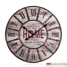 Metall Wanduhr im Shabby Chic