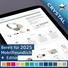 Ebay Template 2025 ★CRYSTAL Responsive Ebay Vorlage Shop Design,u.a JTL + Editor