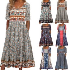 Bohemian Blumenmuster Kleid