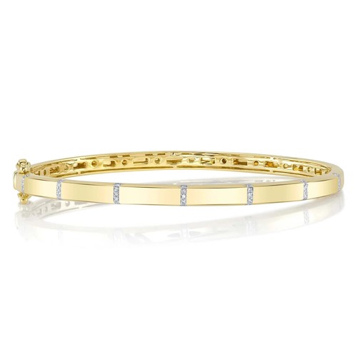 14k gelbgold diamant armreif - 14k,