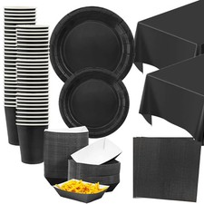 Partygeschirr Set Schwarz
