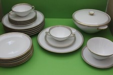 Hutschenreuther Eleganz Speiseservice 6 Personen Strichkante 9244  21 Teile