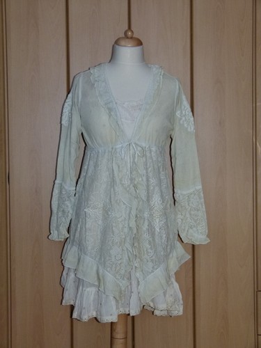 Cream teiler kleid - cream, 2-teiler,