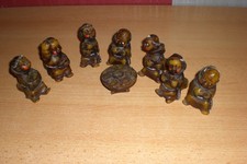 7 x  Mönche + Kartentisch als Wachsfiguren antik,sehr schöner Zustand , bemalt