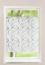 Klemmfix Plissee Weiß grau gemustert Lichtschutz Sichtschutz Kringel Kreis Bene