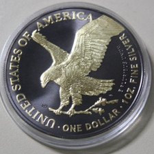 Amerika 1 Dollar "Silver Eagle" 2021 Silber 1 oz #F6922 Gold Black Empire