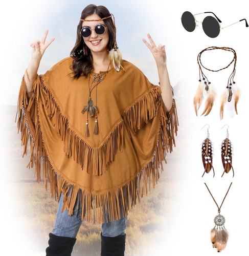 Aragallant indianerin poncho - indianerin,