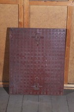 1 x alte Schachtabdeckung Holz Abformplatte Gießerei vor 1945 / 62,5cm x 75cm