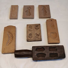 7 alte Holzmodel, um 1900 handgeschnitzt, Marzipan, Schokolade