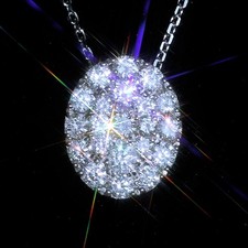 1 CT DIAMANT HALSKETTE ANHÄNGER COLLIER 14 KARAT WEISS GOLD  L: 45cm