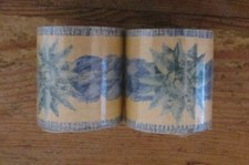 2 Bordüren apricot-blaugrau, graugrüner Stern 5m x 50 mm selbstklebend