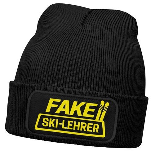 Herren beanie mit patch - herren,