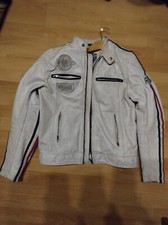 Motorradjacke von Spirit Motors Retro-Style Lederjacke 3.0 Weiß