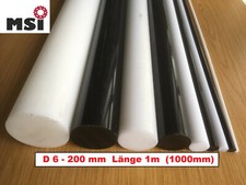POM Rundstab Länge 1m!!! Rundmaterial Kunststoff POM C Stab D6-200mm  1000mm s/w