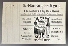 Bayern - Werbung - Geld-Eingangsbestätigung K. Bay. Hofseifenfabrik Benj. Ribot
