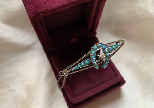 Jugendstil türkis mit perle - ,
