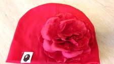 NEU Mütze Schall Beanie 3D Blume Loop Rundschall Set Mädchen 6-24 Monate in rot 