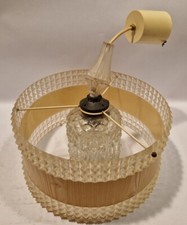 F22-AH Vintage Mid Century Space Age Deckenleuchte Lampe Plexiglas Glas Pendel