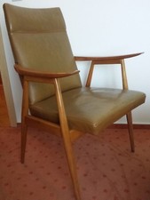 Dänisch Polstersessel Ledersessel Easy Chair 60er Jahre Design Holz Echtleder