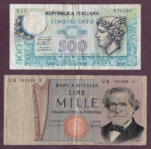 Italien 500 1000 lire - italien,