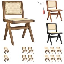 Holzstuhl Esszimmerstuhl massivholz Boho-Stil Wiener Geflecht 120kg belastbar