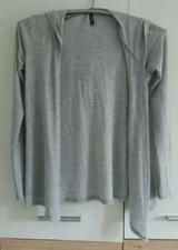 Jacke Weste Sweatjacke mit Kapuze grau fishbone Gr. XS