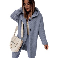 Damen Lange Strickjacke Winter