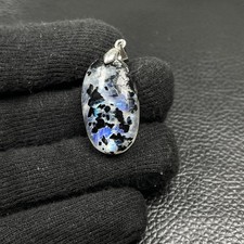 Mondstein Turmalin Cabochon Anhänger mit beweglicher Kralle Nr. 4743
