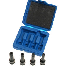 4 x Kraft Steckschlüsseleinsätze mit Stirnloch Vielzahn 12-kant Satz, M12-M18