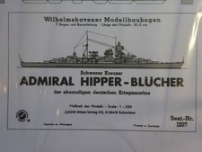 Admiral Hipper - Blücher Wilhelmshavener Modellbaubogen Bastelbogen Kartonmodell