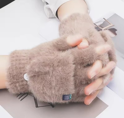 Plüsch fingerlose handschuhe - fingerlose,