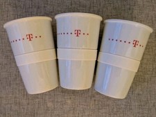 Telekom Becher  , Kaffeebecher, Teebecher, Mahlwerck, Porzellan, Weiß, Gummiring